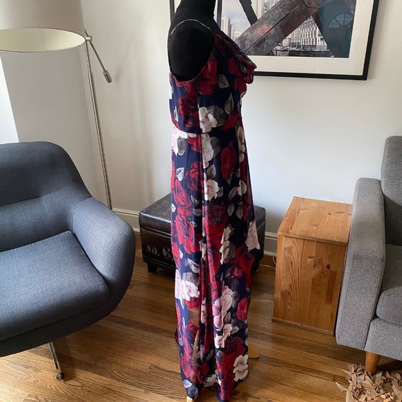 David’s Bridal Wedding Guest Dress City Triangles floral, High low, stra… - Picture 6 of 8